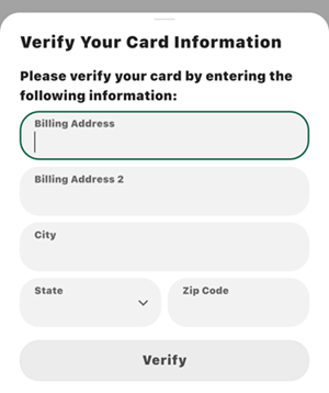 Enter billing address information.