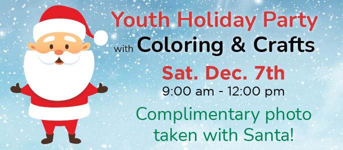 Youth Holiday Party with Coloring & Crafts.