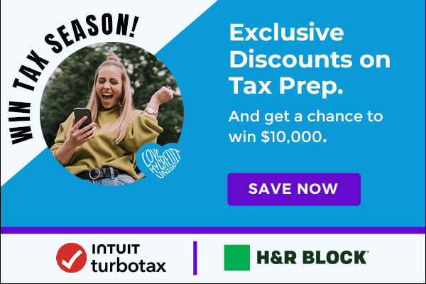 Win Tax Season! Exclusive Discounts on Tax Prep. And get a chance to win $10,000. Save Now. Intuit Turbotax. H&R Block.